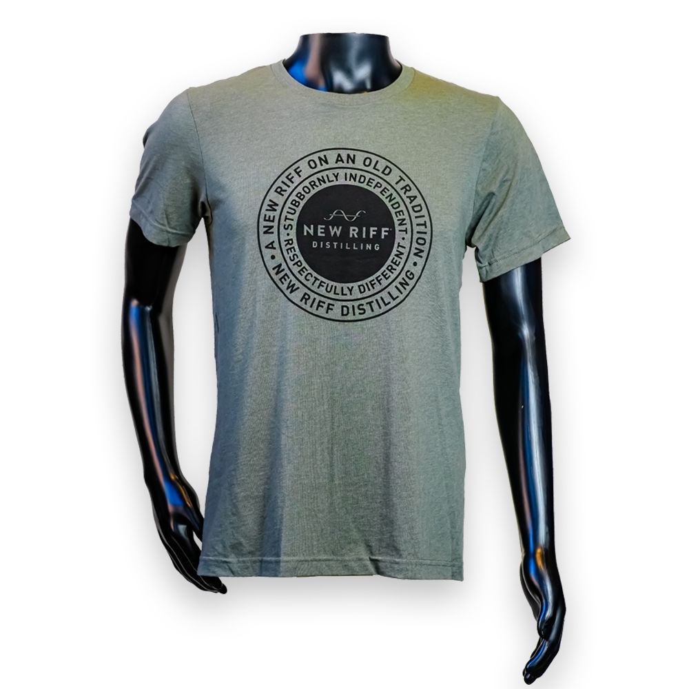 New Riff Black Circle Badge T-Shirt. (Military Green) New Riff Black Circle Badge T-Shirt. (Military Green)