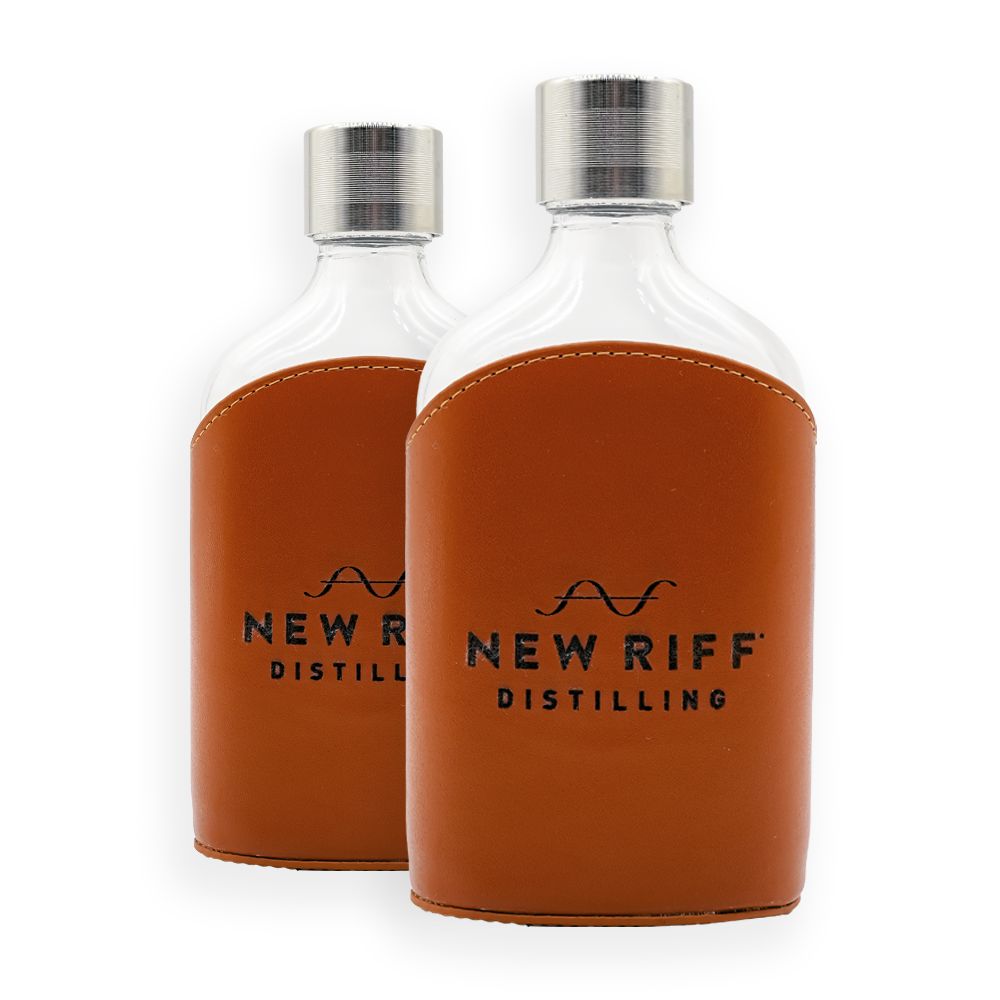 Branded Leather Glass Flask Branded Leather Glass Flask