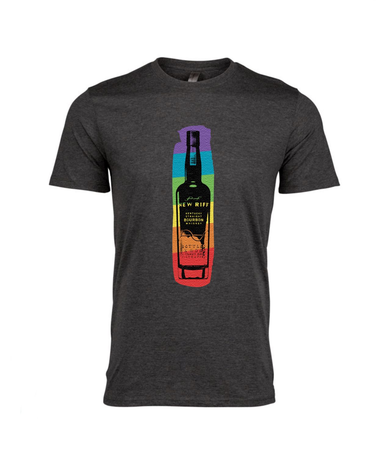 Pride New Riff  Bottle SwipeCrew Neck T-Shirt (Charcoal)