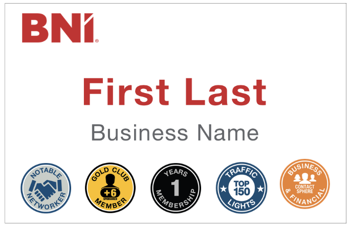 BNI Tampa TOP 33 NAME BADGE 2025
