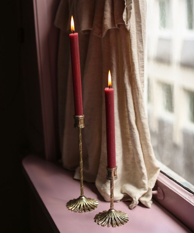 Bamboo Brass Candle Holder