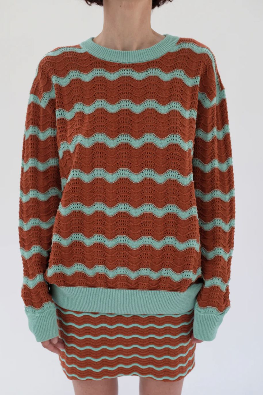 Beklina Angata Oversized Cotton Crew, Size: Petite