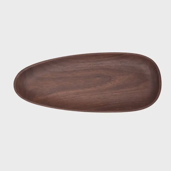Oval Walnut Pebble Tray