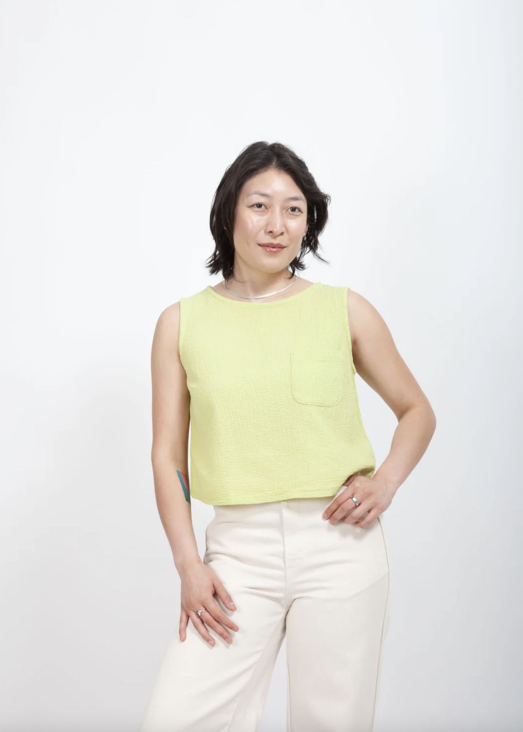 Lupine Tank, Colour: Endive Crinkle, Size: 0