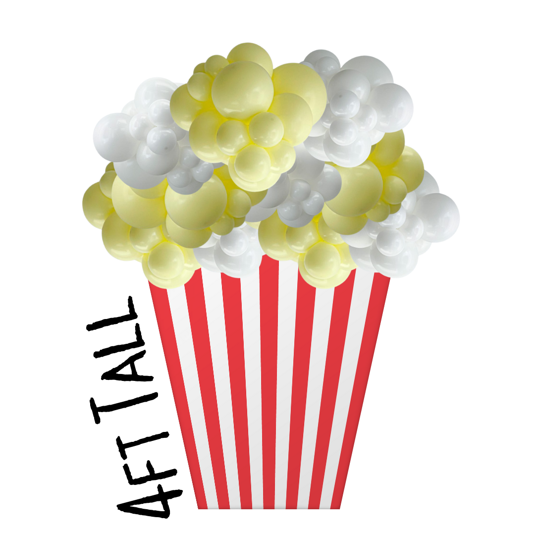 ​4ft Popcorn Bucket Rental with Balloons