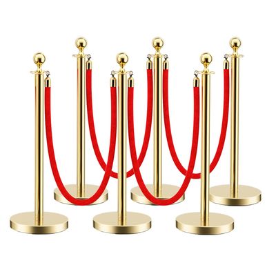 6PCS Gold Stanchion Posts Queue Rental