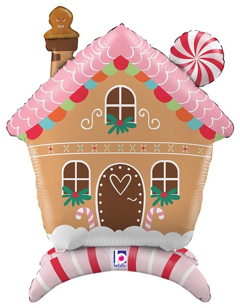 30 30" Christmas StandUps Air-Fill Gingerbread House Balloon