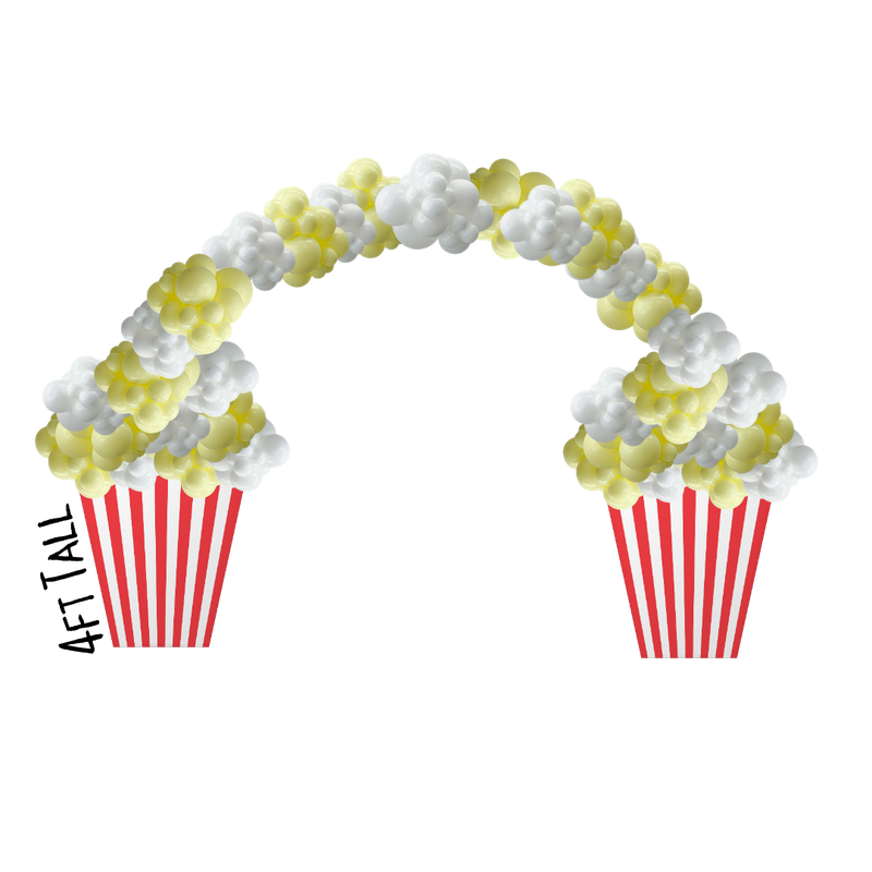 Popcorn Buckets with Balloon Arch Rental Popcorn Buckets with Balloon Arch Rental