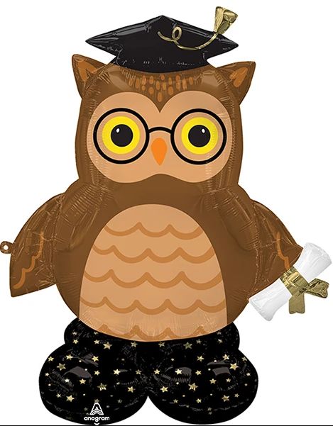 44 Inch Airloonz Grad Wise Owl Air-Fill Balloon 44 Inch Airloonz Grad Wise Owl Air-Fill Balloon