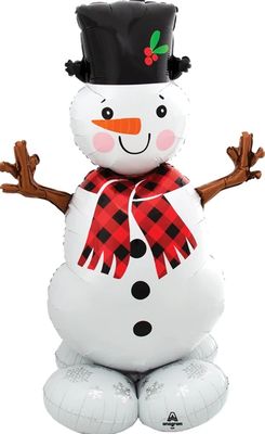 55 55" AirLoonz Christmas Snowman Air Fill Balloon