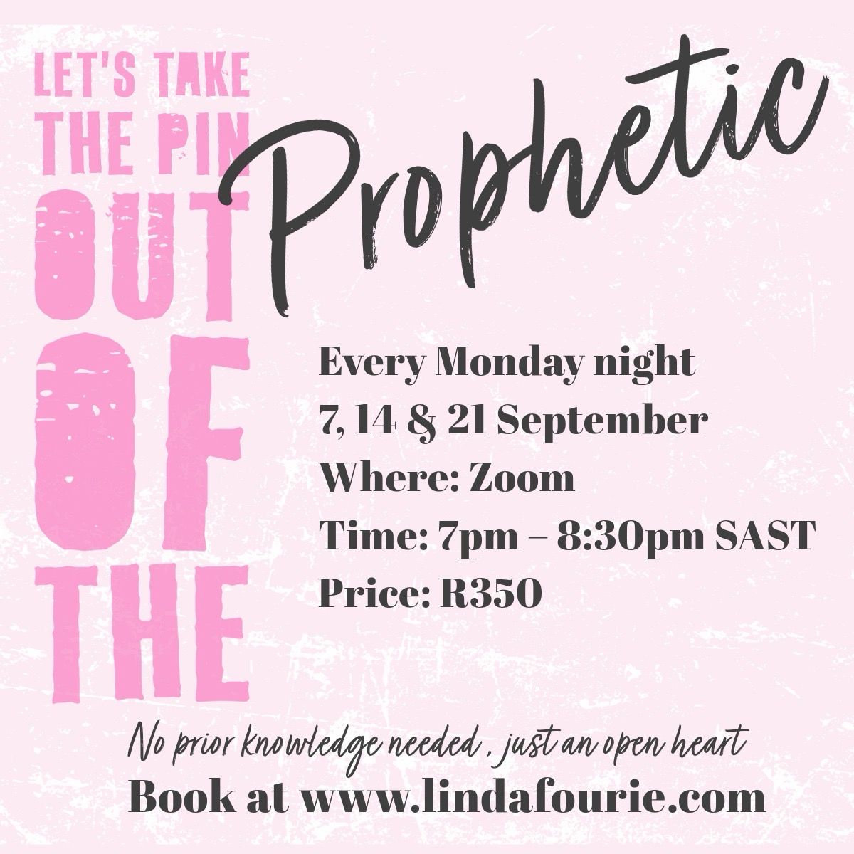 Let's take the pin out of the Prophetic
