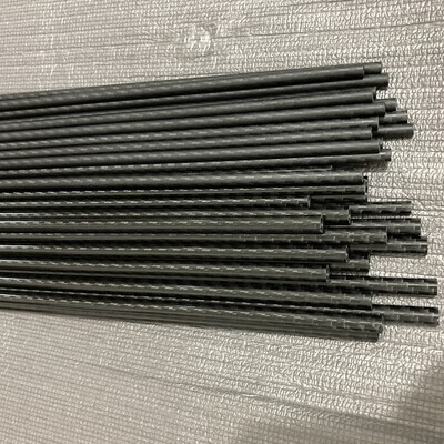 8mm X 6mm X 500mm 3K Roll Wrapped 100% Real Carbon Fiber Pipes Tube 4pcs