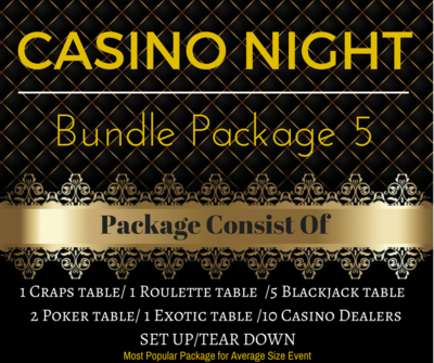 Casino Rental Package 5 Only $2,625.00(Pay Deposit Half of Final Price) Dealers gratuities / Delivery / - Not included in price