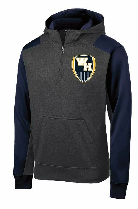 Sport-Tek® Tech Fleece Colorblock 1/4-Zip Hooded Sweatshirt