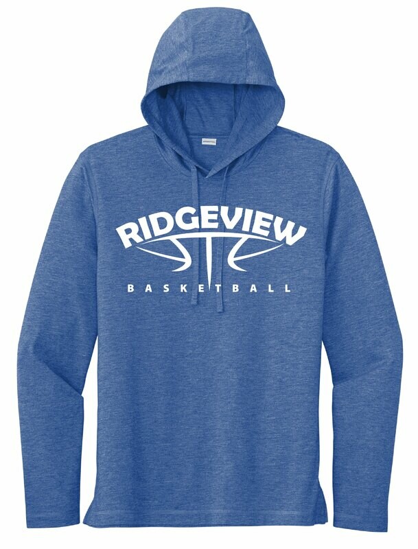 Sport-Tek PosiCharge Tri-Blend Wicking Long Sleeve Hoodie - Basketball Logo