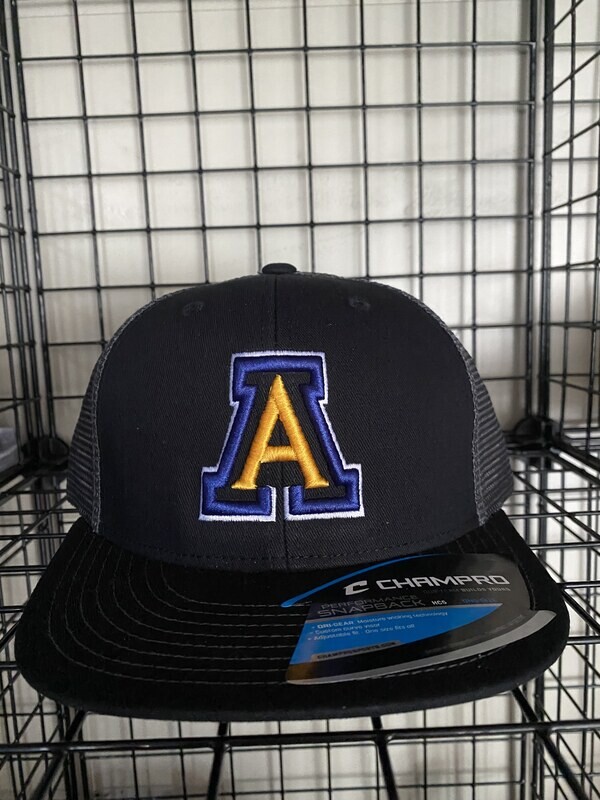 Performance Trucker Snapback - Black Front/Graphite Mesh