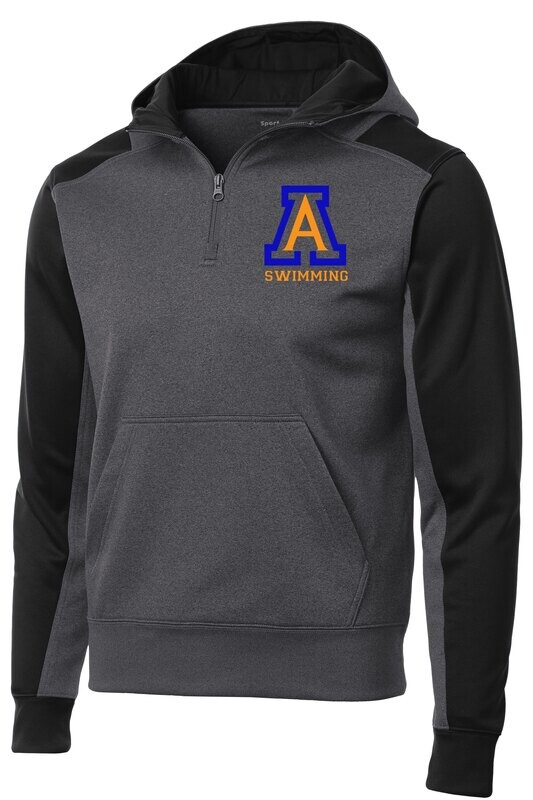 Sport-Tek® Tech Fleece Colorblock 1/4-Zip Hooded Sweatshirt