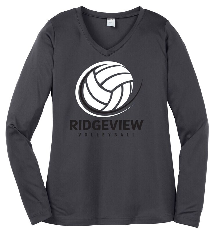 Sport-Tek® Ladies Long Sleeve PosiCharge® Competitor™ V-Neck Tee - Swoosh Logo