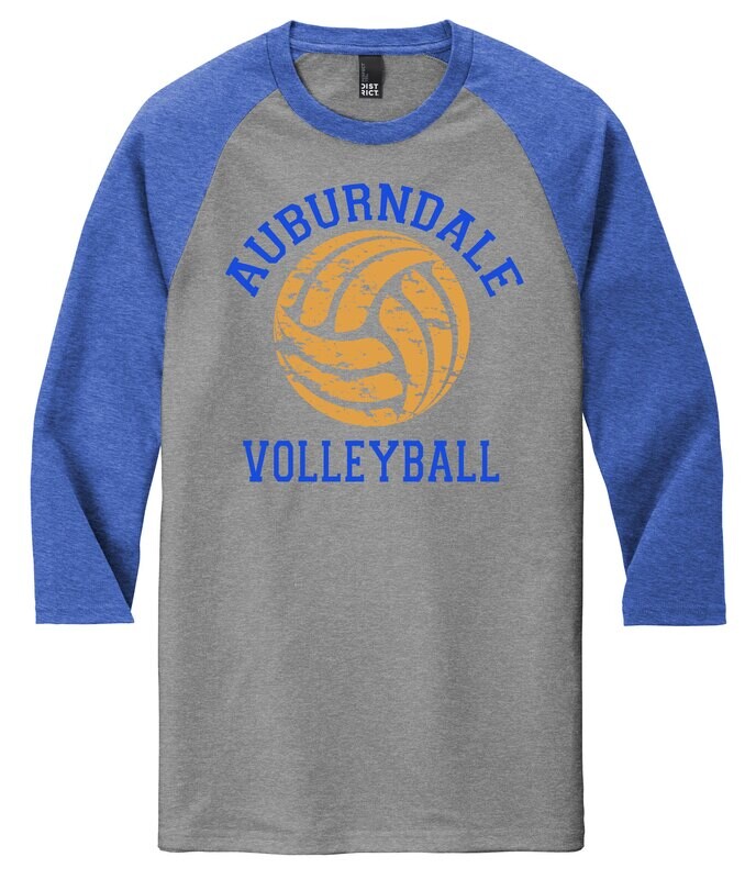 District ® Perfect Tri ® 3/4-Sleeve Raglan - Distressed Logo