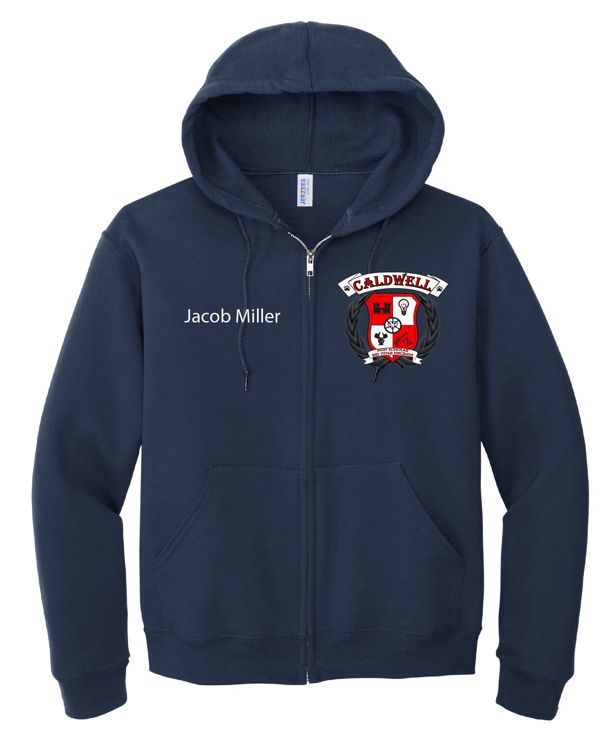 Caldwell Crest Full Zip Adult Hoodie - Navy
