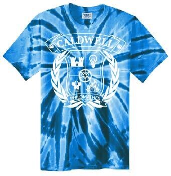 Caldwell House Tee - Spiral Tie-Dye Royal