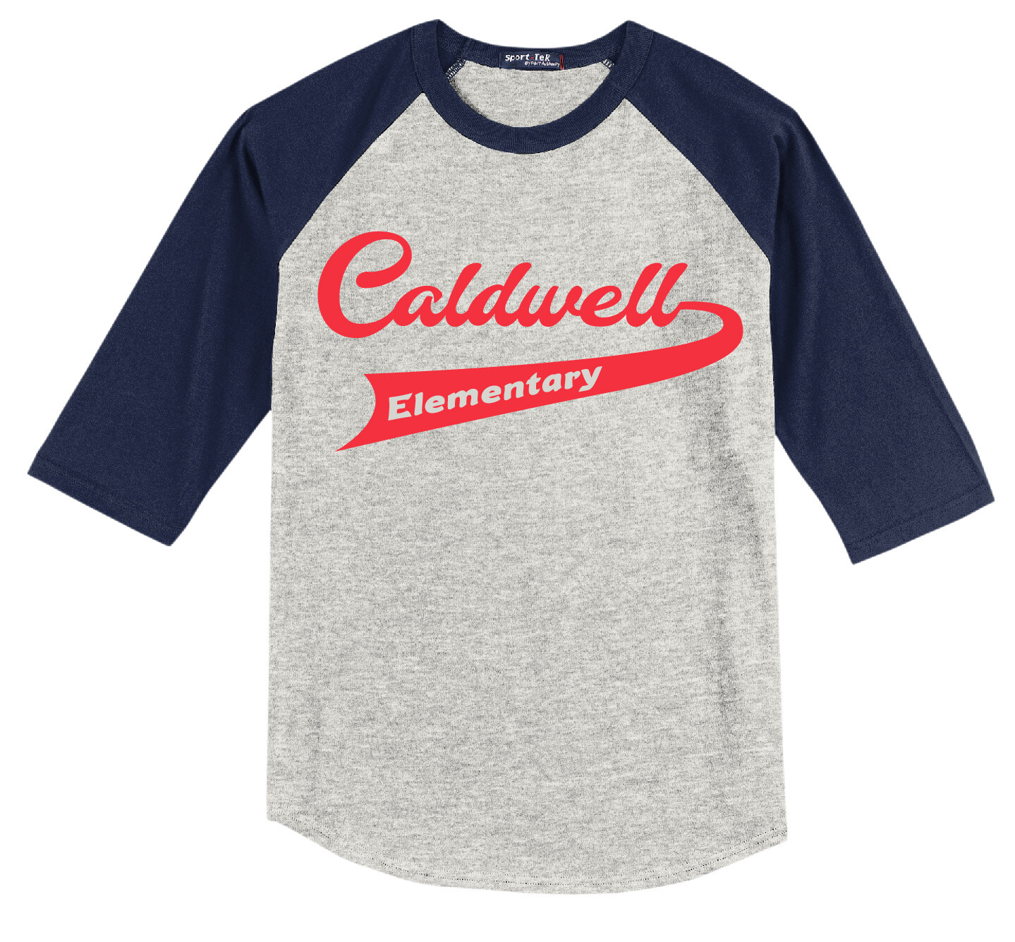 Sport-Tek® Colorblock Raglan Jersey 3/4 Sleeve - Heather Grey/Navy