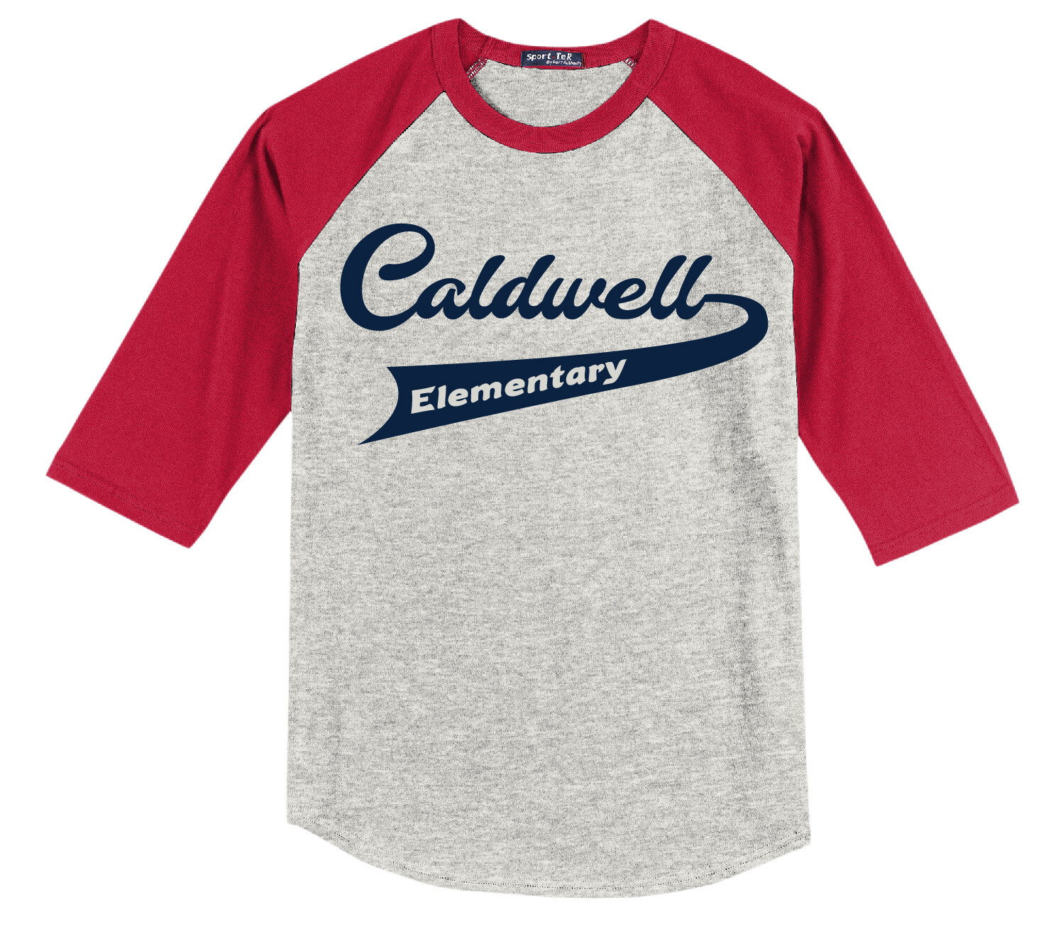Sport-Tek® Colorblock Raglan Jersey 3/4 Sleeve - Heather Grey/Red