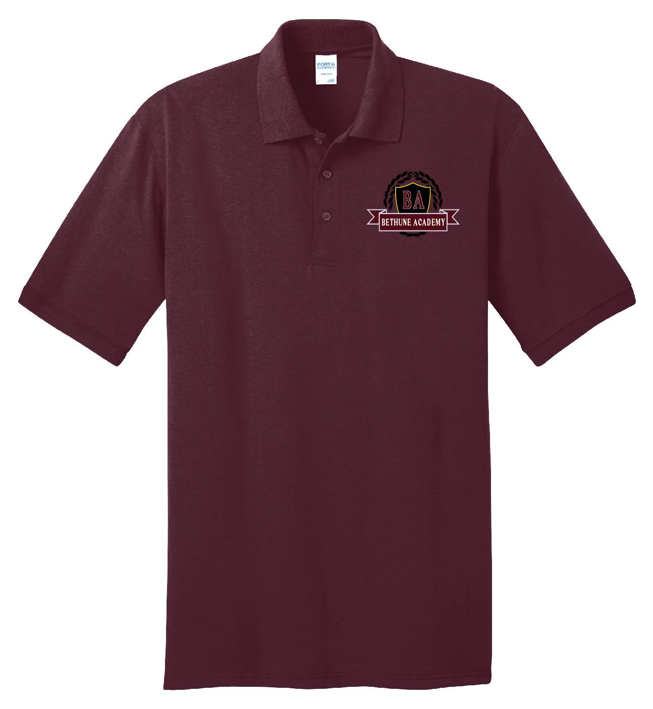 Bethune Crest Polo - Athletic Maroon