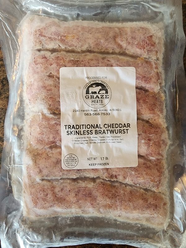 Skinless Cheddar Bratwurst