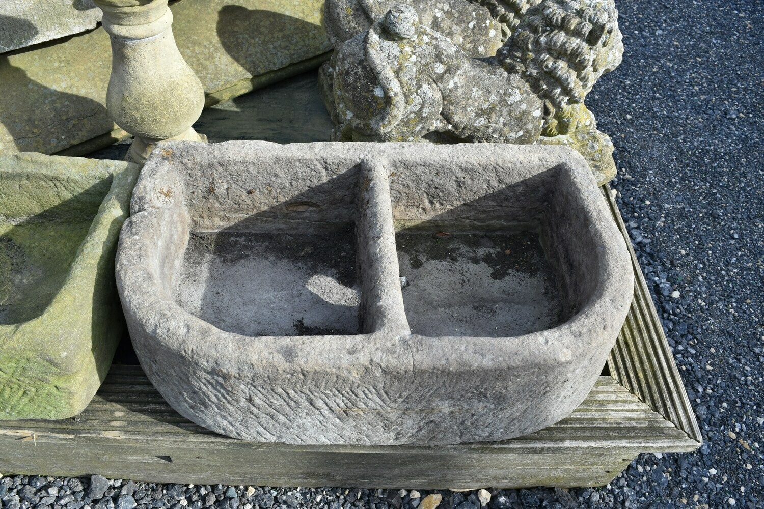 Rounded Stone Trough Planter