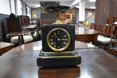 Black Marble Mantle Clock c1890s