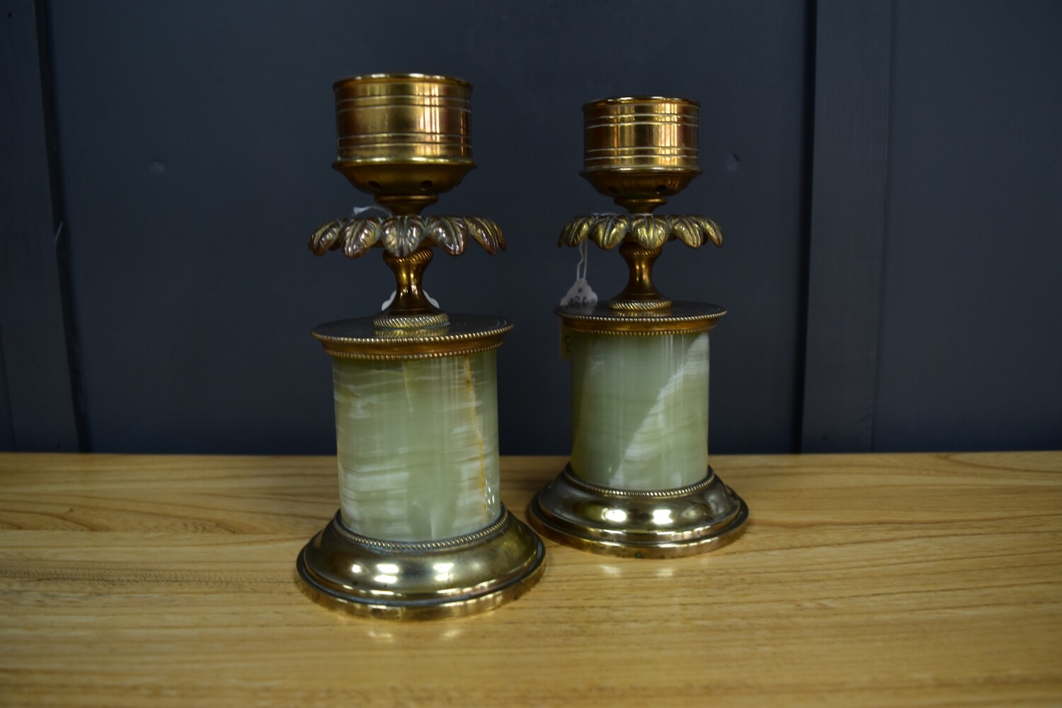 Pair Onyx Candlesticks