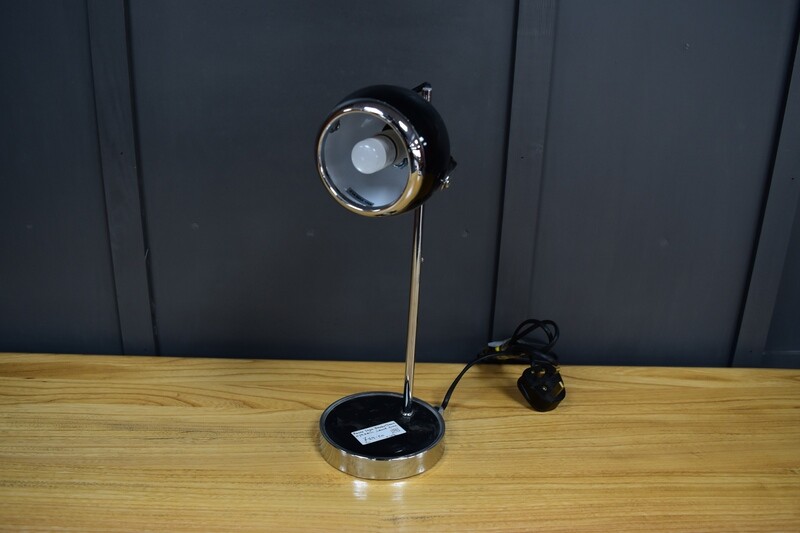 Retro Black and Chrome Eyeball Lamp