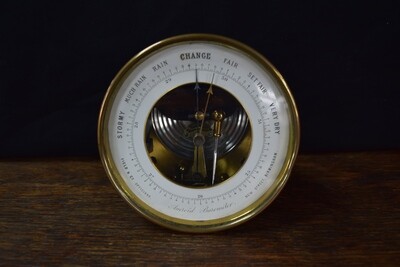 Brass Cased Aneroid Barometer