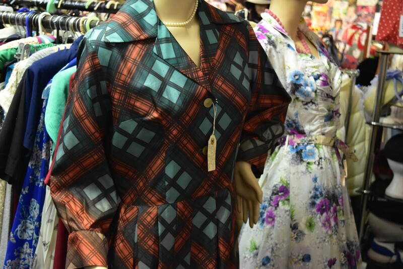 1950s Tricel Multi Tartan Check Box Pleated Shirt Dress