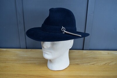 1950s Style Navy Blue Wool Trilby