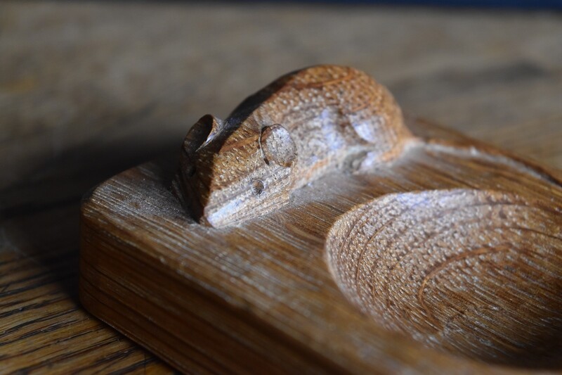 Carved Mouseman Pin Dish