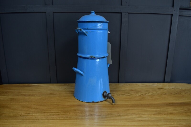 French Blue Enamel Coffee Pot