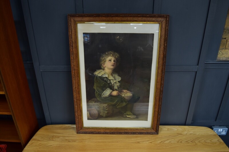 Original Chromolithograph c1888 Bubble on Board