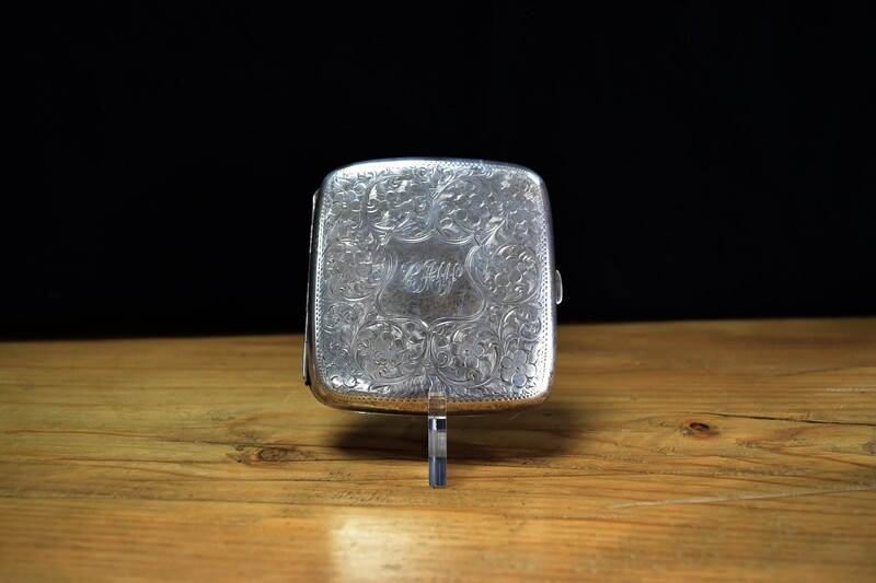 Silver Square Cigarette Case by W.H Sparrow 1913