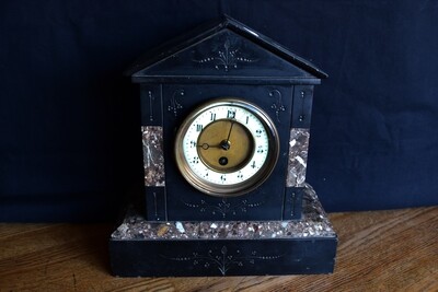 Black Marble Mantle Clock