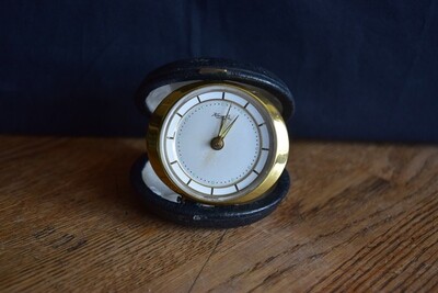 Vintage Cased Travel Alarm Clock