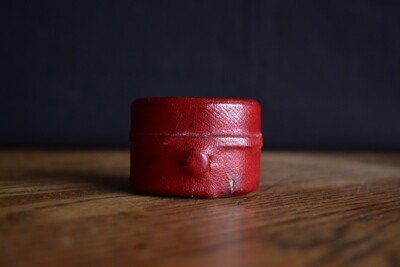 Red Leather Cased Travel Inkwell