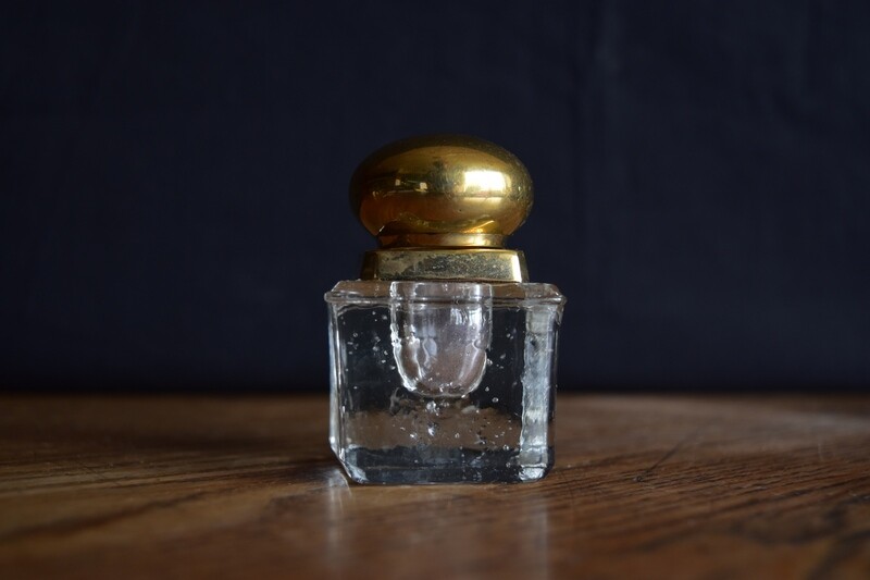 Brass Topped Inkwell