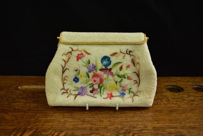 1950s Beaded Bag with Floral Design