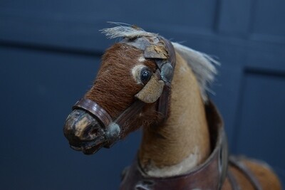 Brown & White 19th Century Pull Along Toy Horse