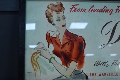 Double Two Framed Display Card 1950s