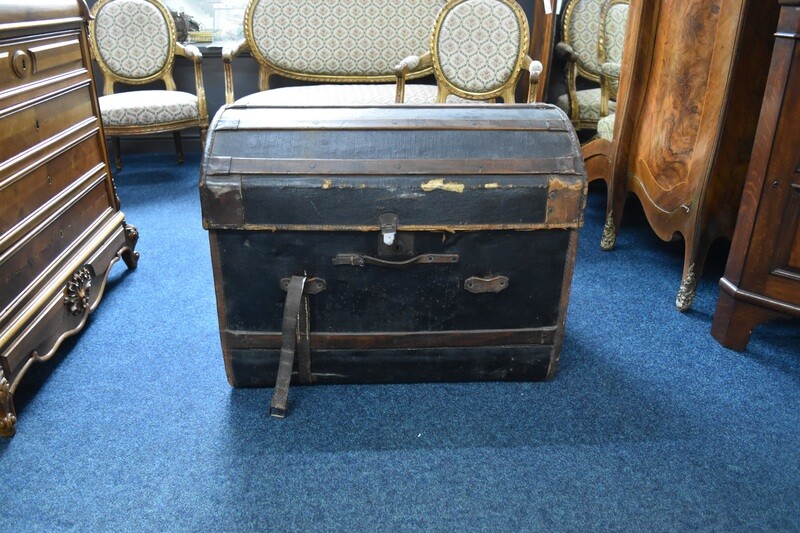 Large Vintage Travel Trunk on Wheels