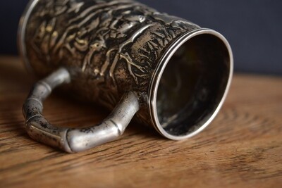 Chinese Silver Cup with Hunting Scene c1900