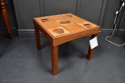 Mid-Century Tile-Topped Hand Painted Table c1950s